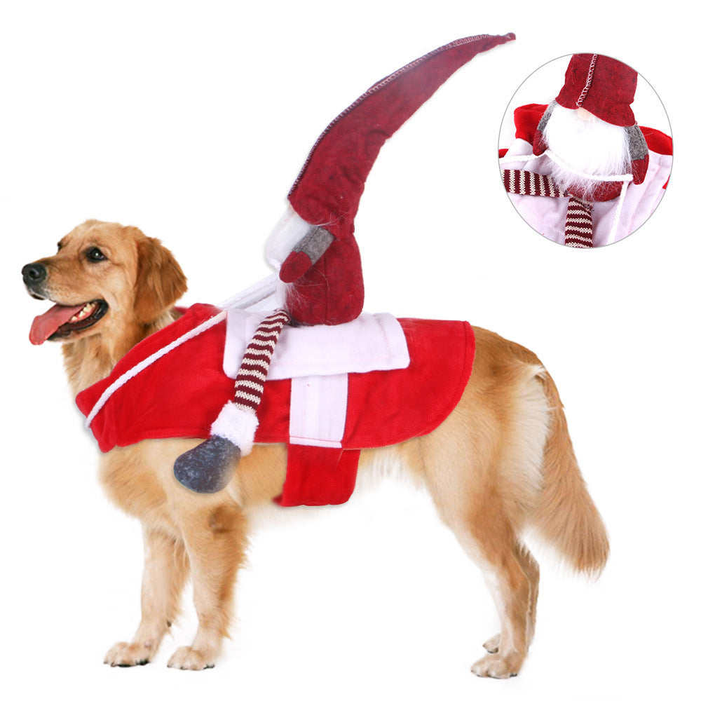 Pet Christmas Riding Transformation Costume Pet