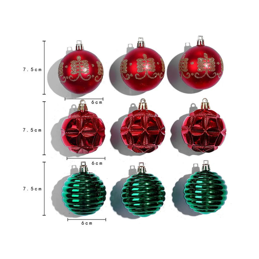 Set Christmas Tree Ball Ornament Decorations