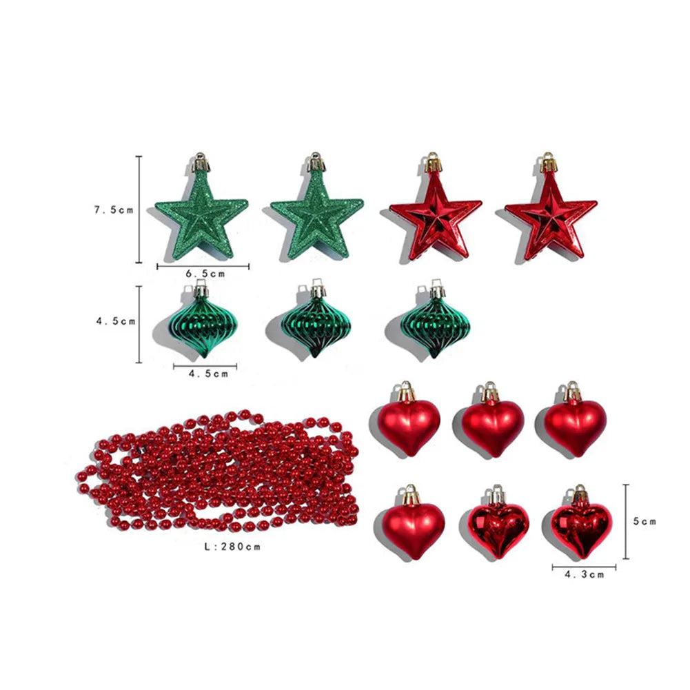 Set Christmas Tree Ball Ornament Decorations