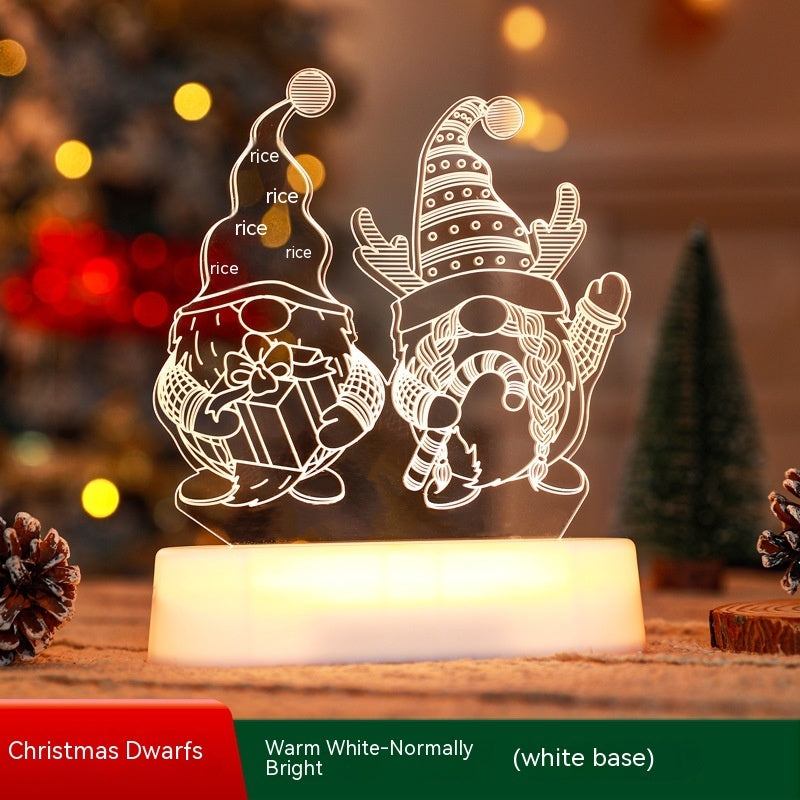 3D Acrylic LED Night Light Ornament for Christmas Decoration