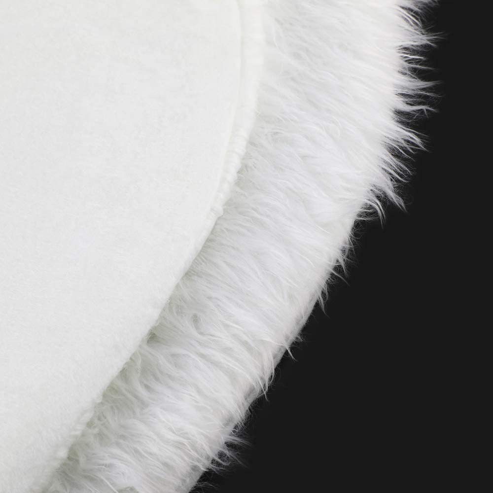 White Christmas Tree Skirt Plush Faux Fur Xmas Tree