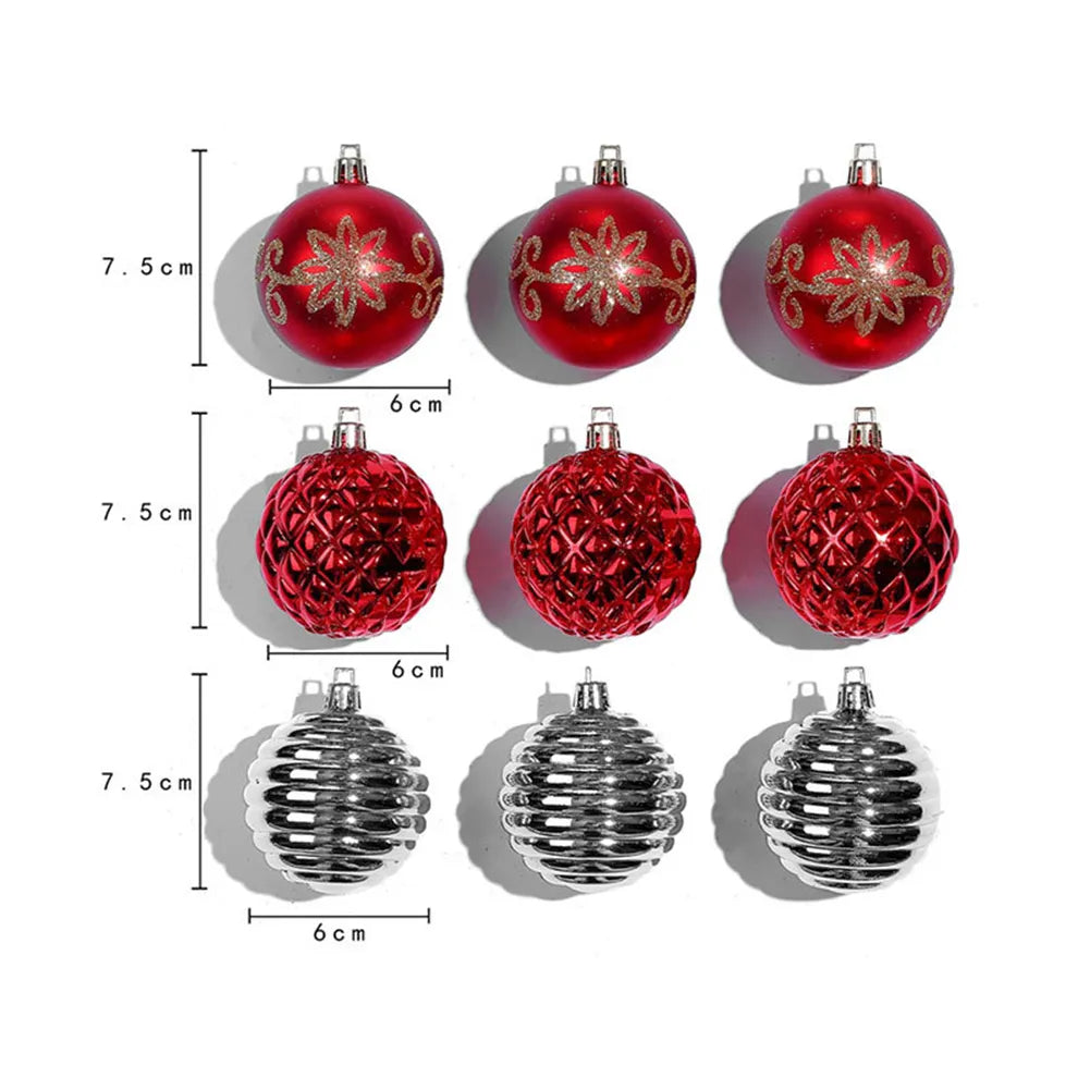 Set Christmas Tree Ball Ornament Decorations