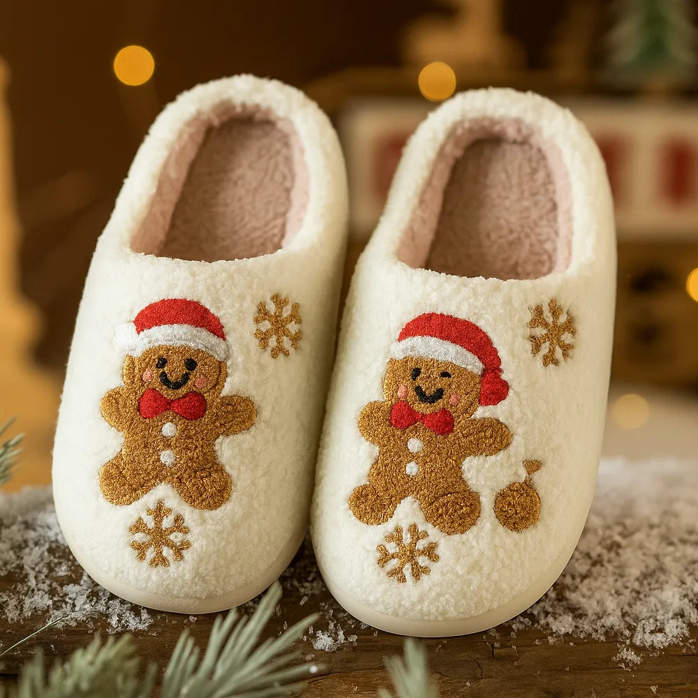 Christmas slipper with cute snowman design