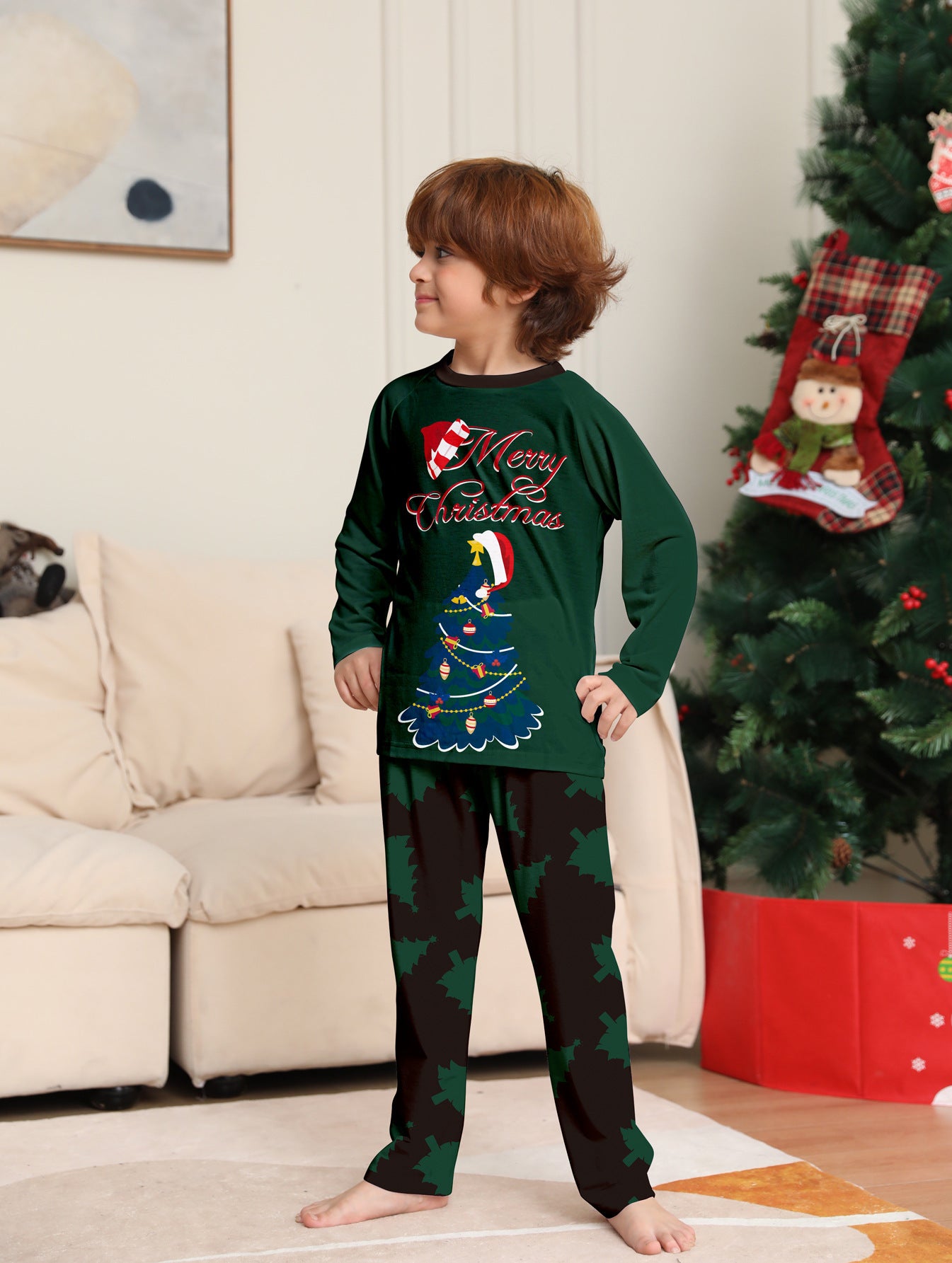 XmasTree Printed Long-sleeve Christmas Pajamas