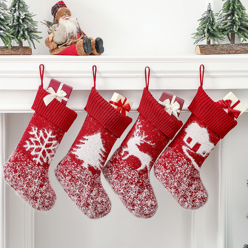 Red Classic Fireplace Decoration Christmas Stocking