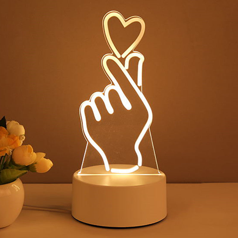 3D Acrylic LED Neon Night Light USB Christmas Decor