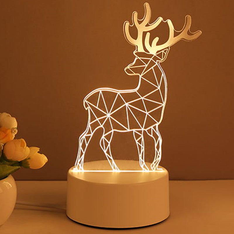 3D Acrylic LED Neon Night Light USB Christmas Decor