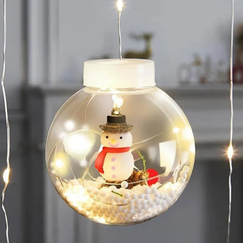 10-Piece LED Wishing Ball Christmas Curtain Lights