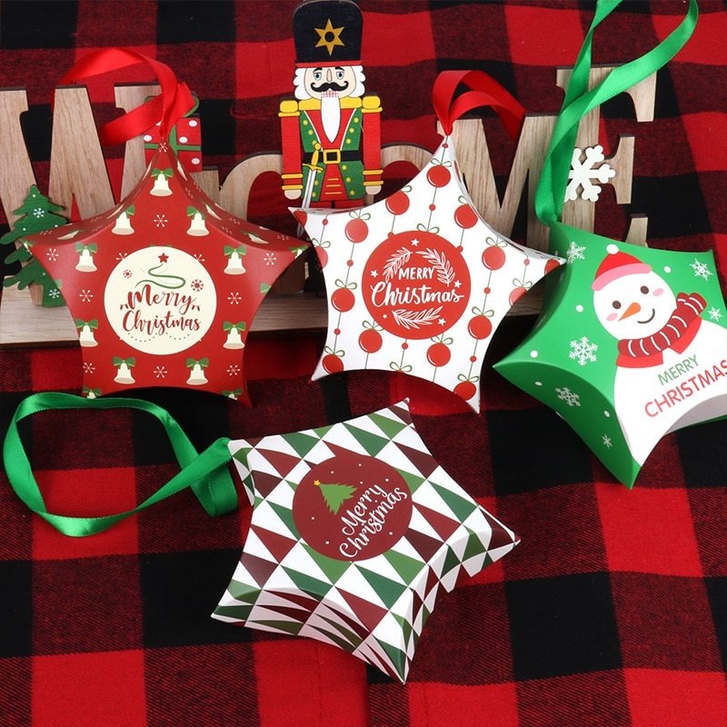 Christmas Gift Boxes Santa Claus - Star Shape Candy Box