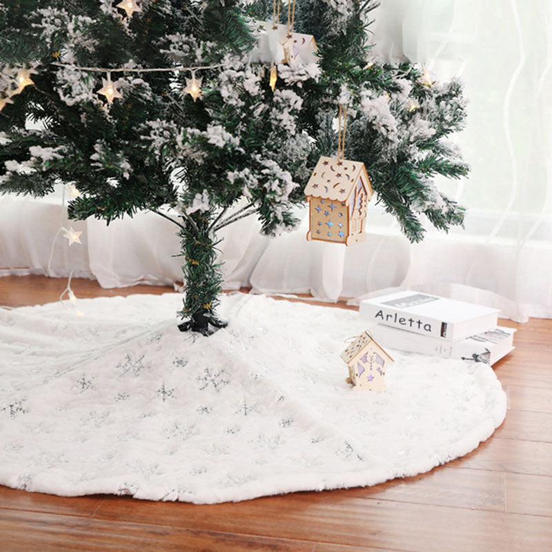 Flower Snow Christmas Tree Skirt