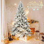 PVC PE Flocking Hinged Artificial Christmas Tree 5'