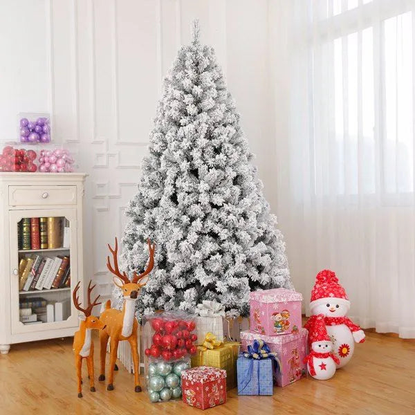 Pre-lit Snow Flocked Artificial Christmas Tree 7'