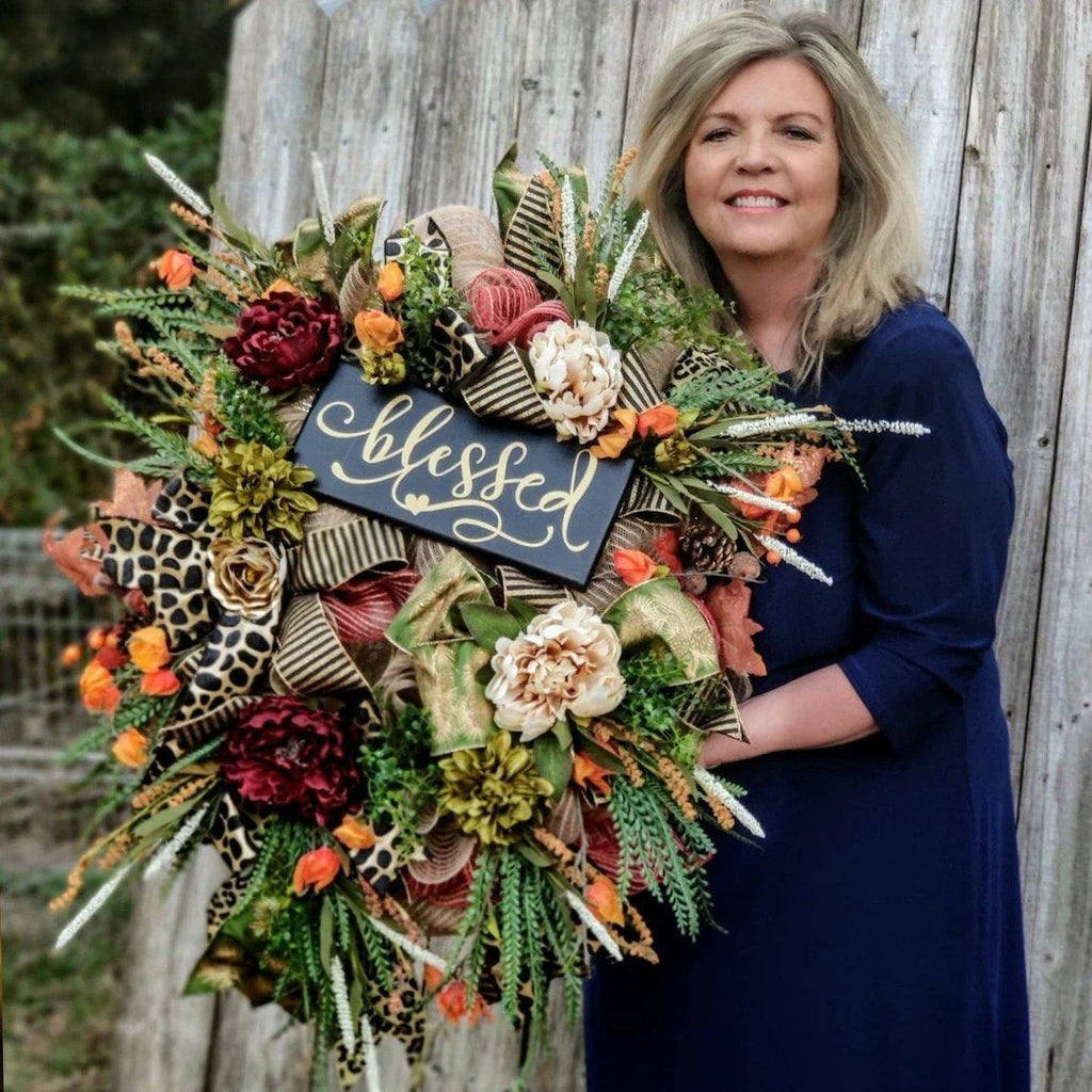 Fall Cheetah Wreath Gorgeous Autumn