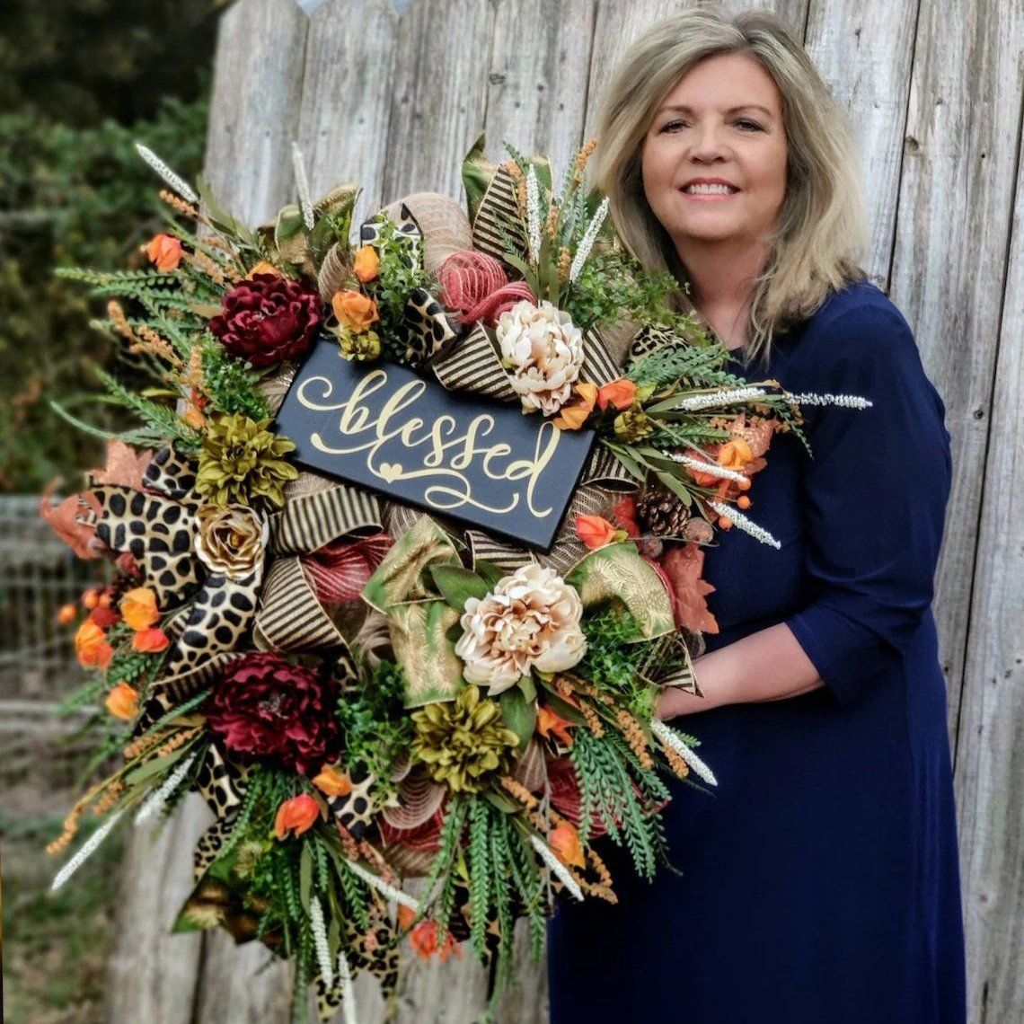 Fall Cheetah Wreath Gorgeous Autumn