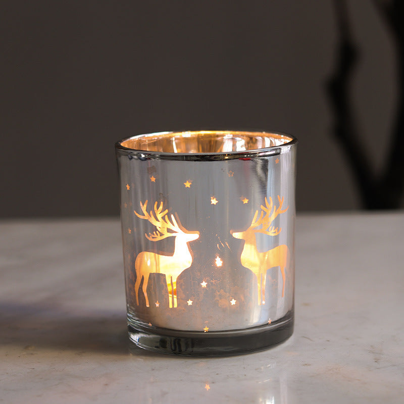 Christmas Decoration Glass Empty Cup Candle Holder