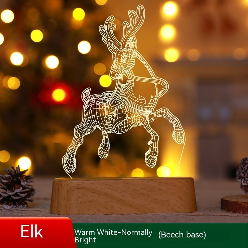 3D Acrylic LED Night Light Ornament for Christmas Decoration