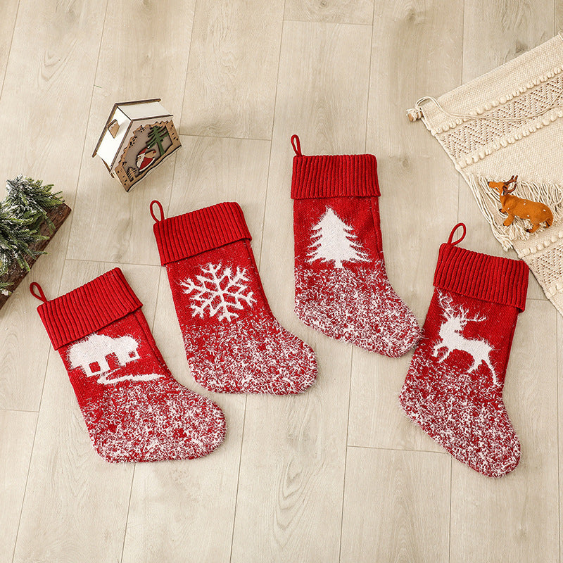 Red Classic Fireplace Decoration Christmas Stocking