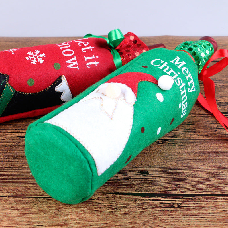 Christmas Ornament Wine Bottle Set