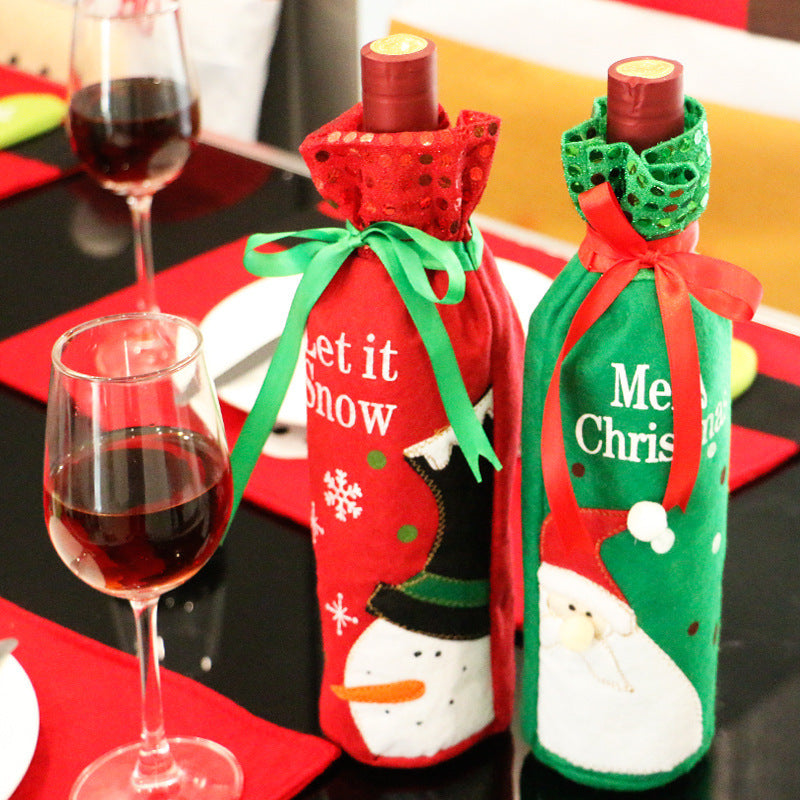 Christmas Ornament Wine Bottle Set