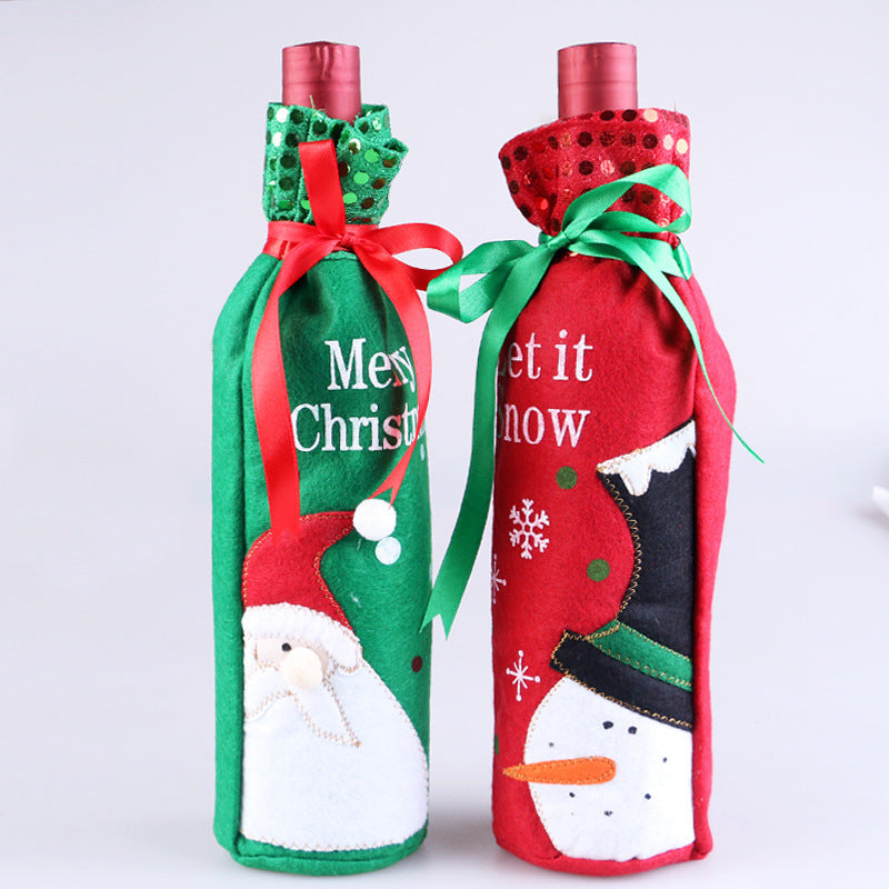 Christmas Ornament Wine Bottle Set