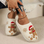 Christmas Snowflake Gingerbread Slippers Winter