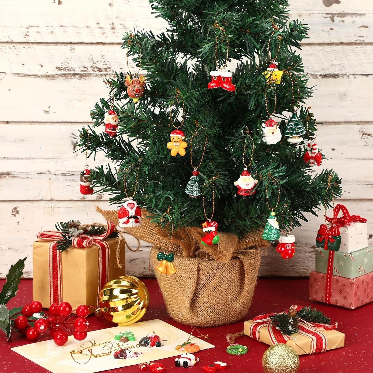 36PCS Mini Resin Christmas Ornaments Tiny Christmas
