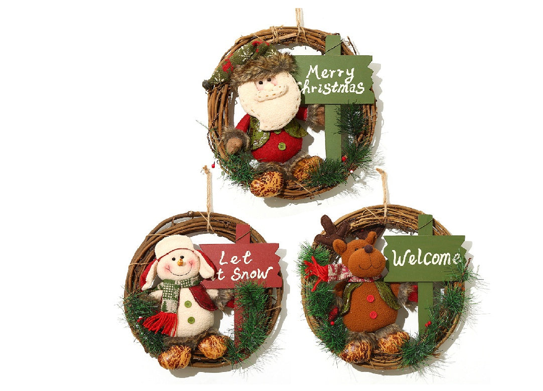 Hanging Vintage Christmas Wreath Ornament