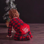 Infant Baby Christmas Santa XMAS Letter Plaid Romper Jumpsuit
