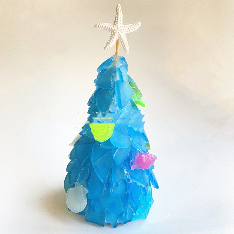 DIY Christmas Decoration Blue Christmas Tree Glass Unique Decoration