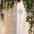 10pcs Christmas Tree Hanging Pendants Acrylic Ice Strip Snow