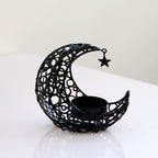 Light Luxury Crescent Moon Star Moon Black Gold Metal Candle