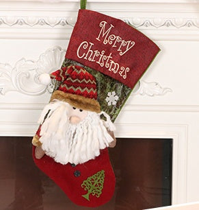 Red Pearl Oldman, Snowman Fireplace Decoration Christmas Stocking