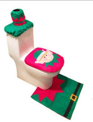 Merry Christmas Bathroom Curtain Santa Claus Toilet Seat