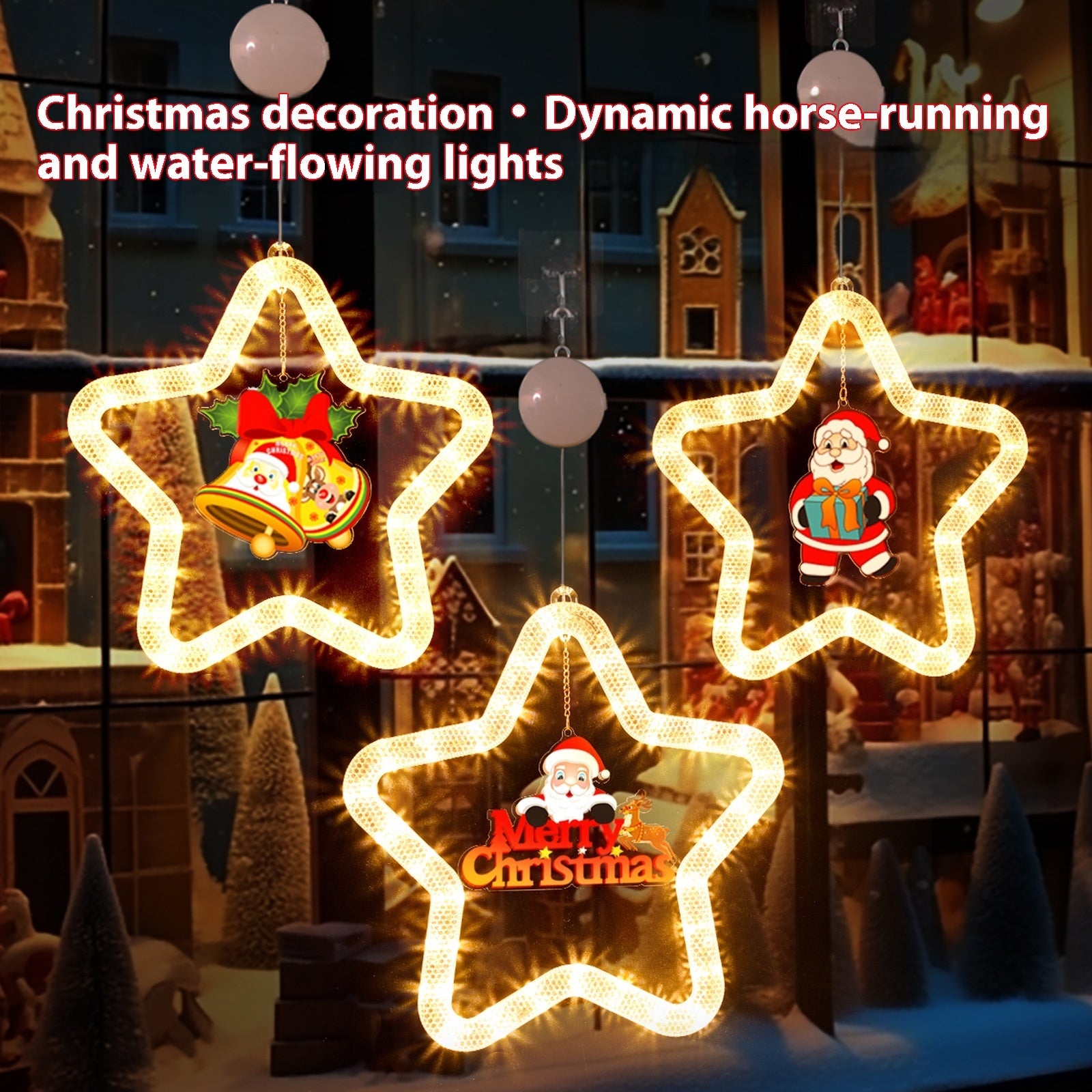 Christmas LED Star Pendant Window Door Lights