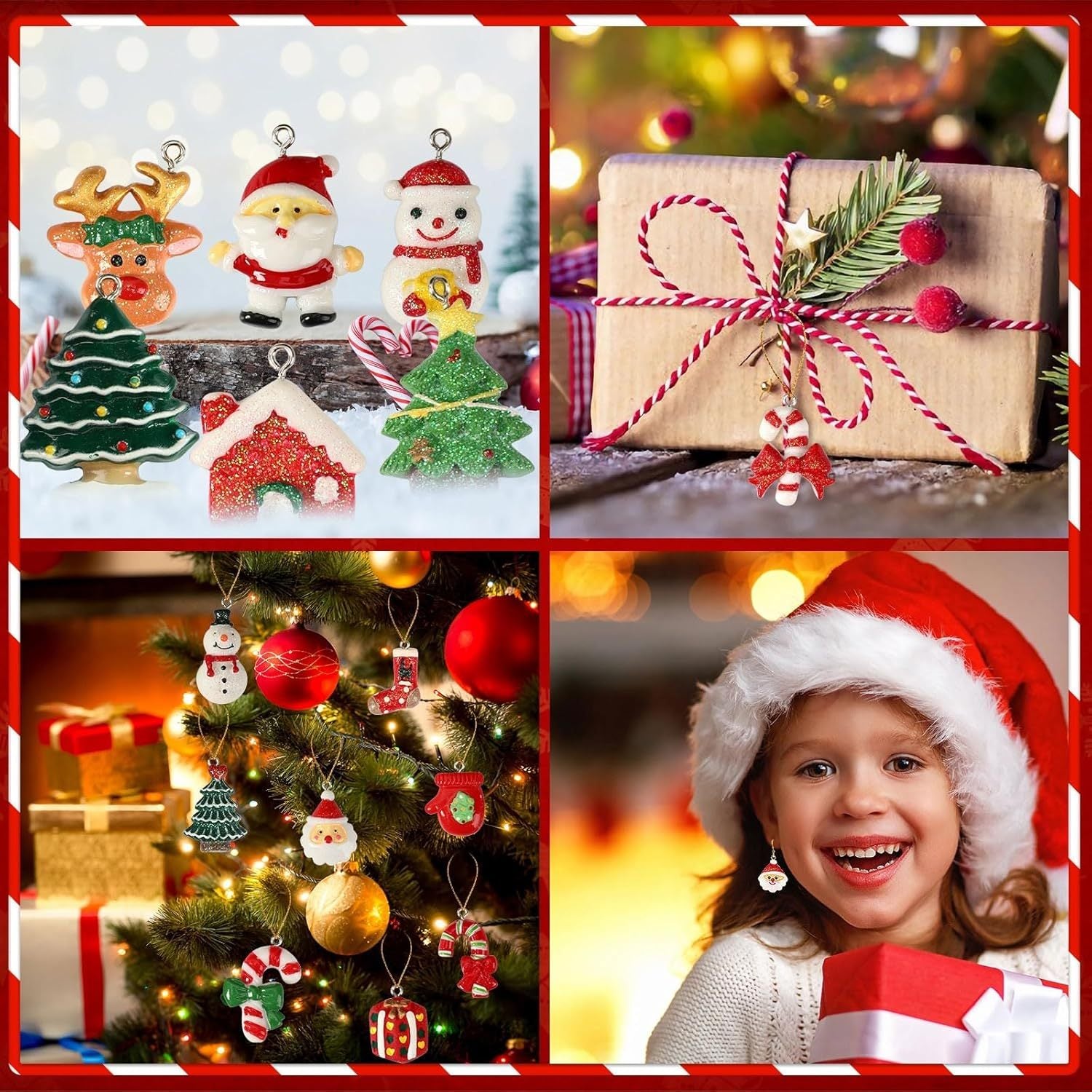 36PCS Mini Resin Christmas Ornaments Tiny Christmas