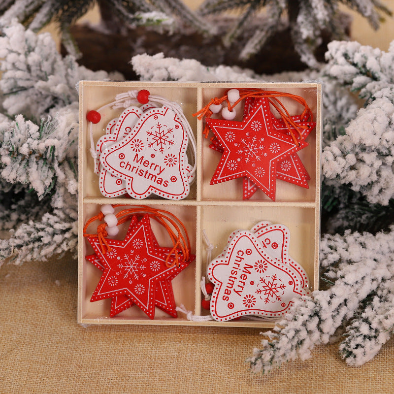 Hanging Wooden Christmas Pendants Ornament Tree Decorations