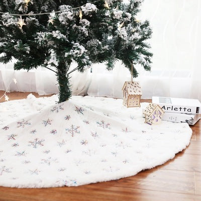 Flower Snow Christmas Tree Skirt