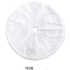 Christmas Plush Tree Skirt - White Elegant Holiday Decor