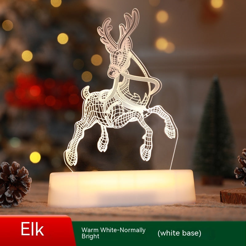 3D Acrylic LED Night Light Ornament for Christmas Decoration