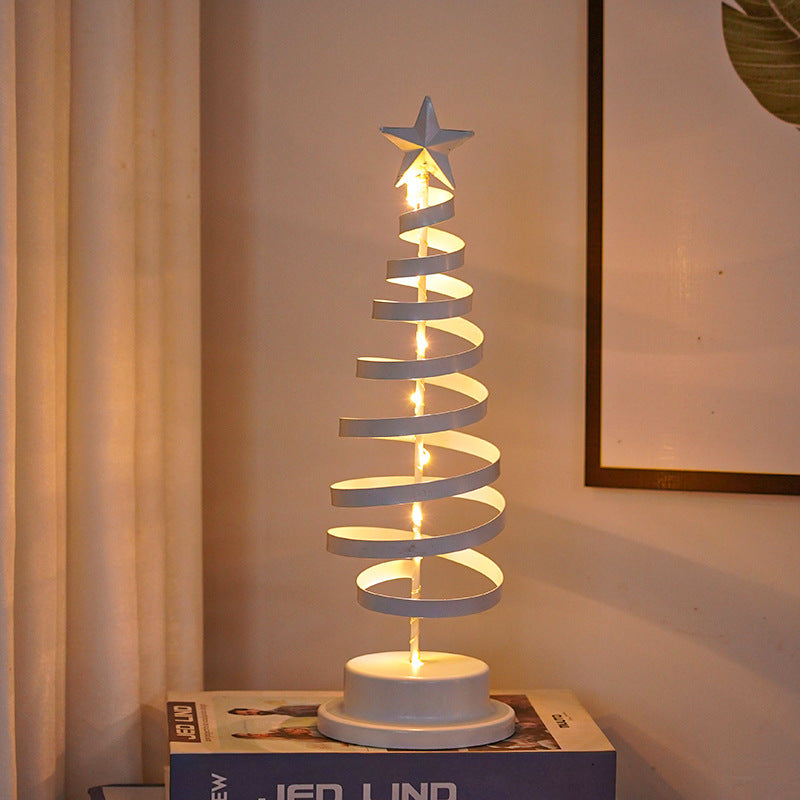 Decorative Wrought Spiral Christmas Tree LED Table Lamp