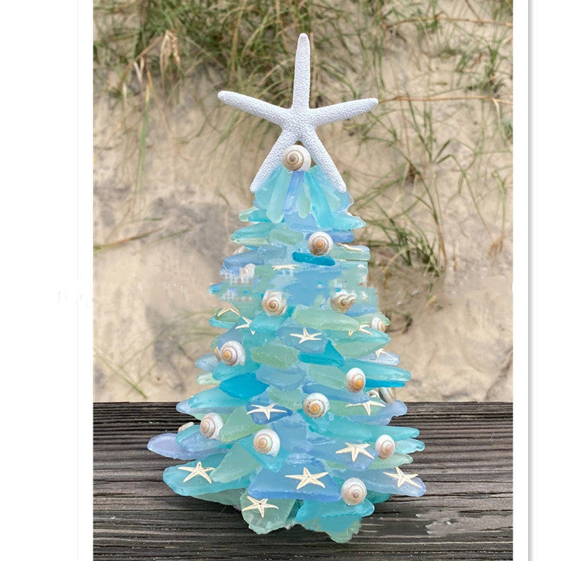 DIY Christmas Decoration Blue Christmas Tree Glass Unique Decoration