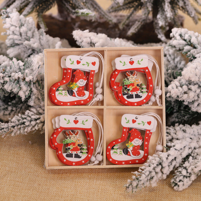 Hanging Wooden Christmas Pendants Ornament Tree Decorations