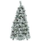 Pre-Lit Spruce Snow Flocked Artificial Christmas Tree 6'