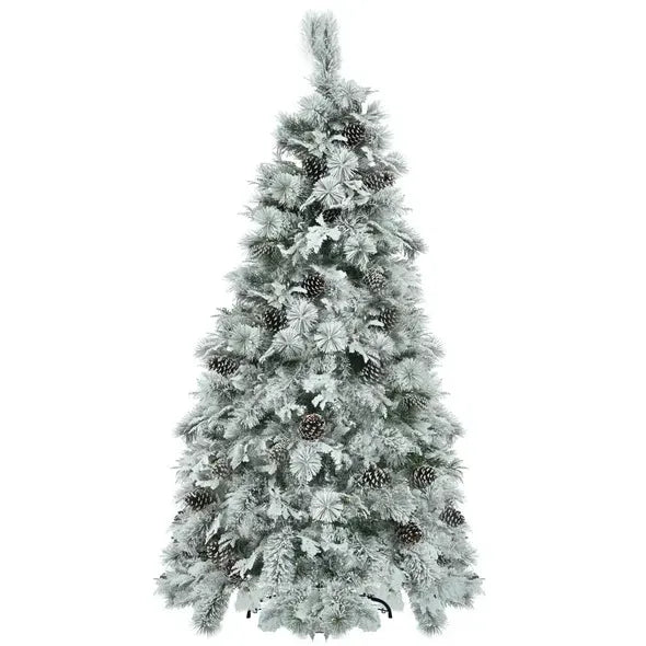 Pre-Lit Spruce Snow Flocked Artificial Christmas Tree 6'