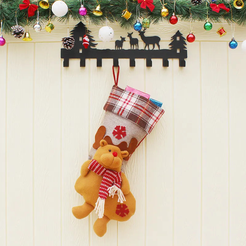 Santa Claus, Snowman, Elk Fireplace Decoration Christmas Stocking
