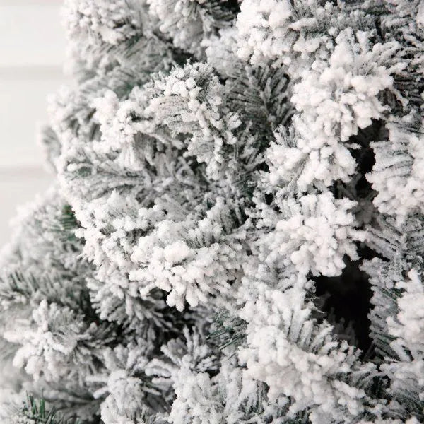 Pre-lit Snow Flocked Artificial Christmas Tree 7'