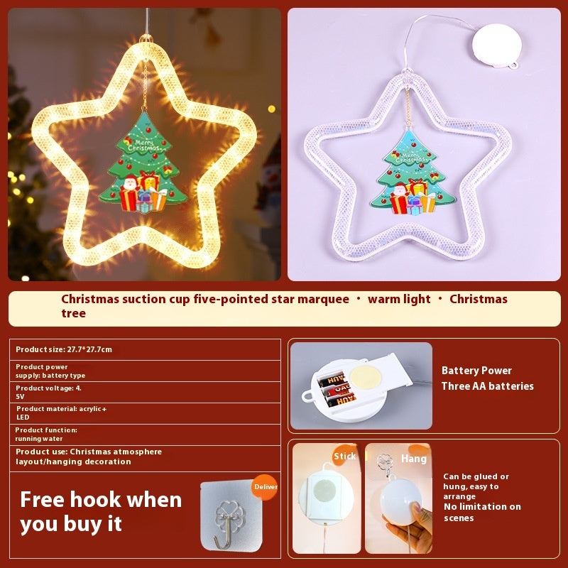 Christmas LED Star Pendant Window Door Lights