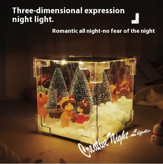 Christmas DIY LED Mirror Cube Lamp Creates 3D Light Effect