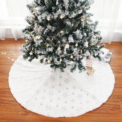 Flower Snow Christmas Tree Skirt