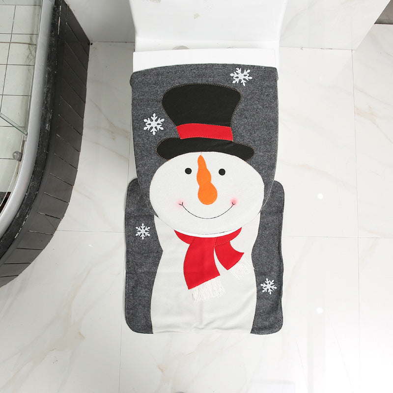 Merry Christmas Bathroom Curtain Santa Claus Toilet Seat